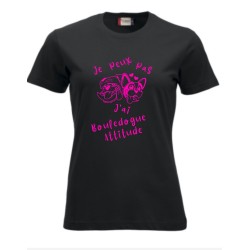 T-shirt Je peux pas noir-rose