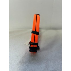 Grossenbacher Collier bordé  15mm x 35-50cm Orange Fluo - Noir