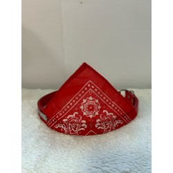 Collier rouge avec bandana rouge et blanc 2ème main